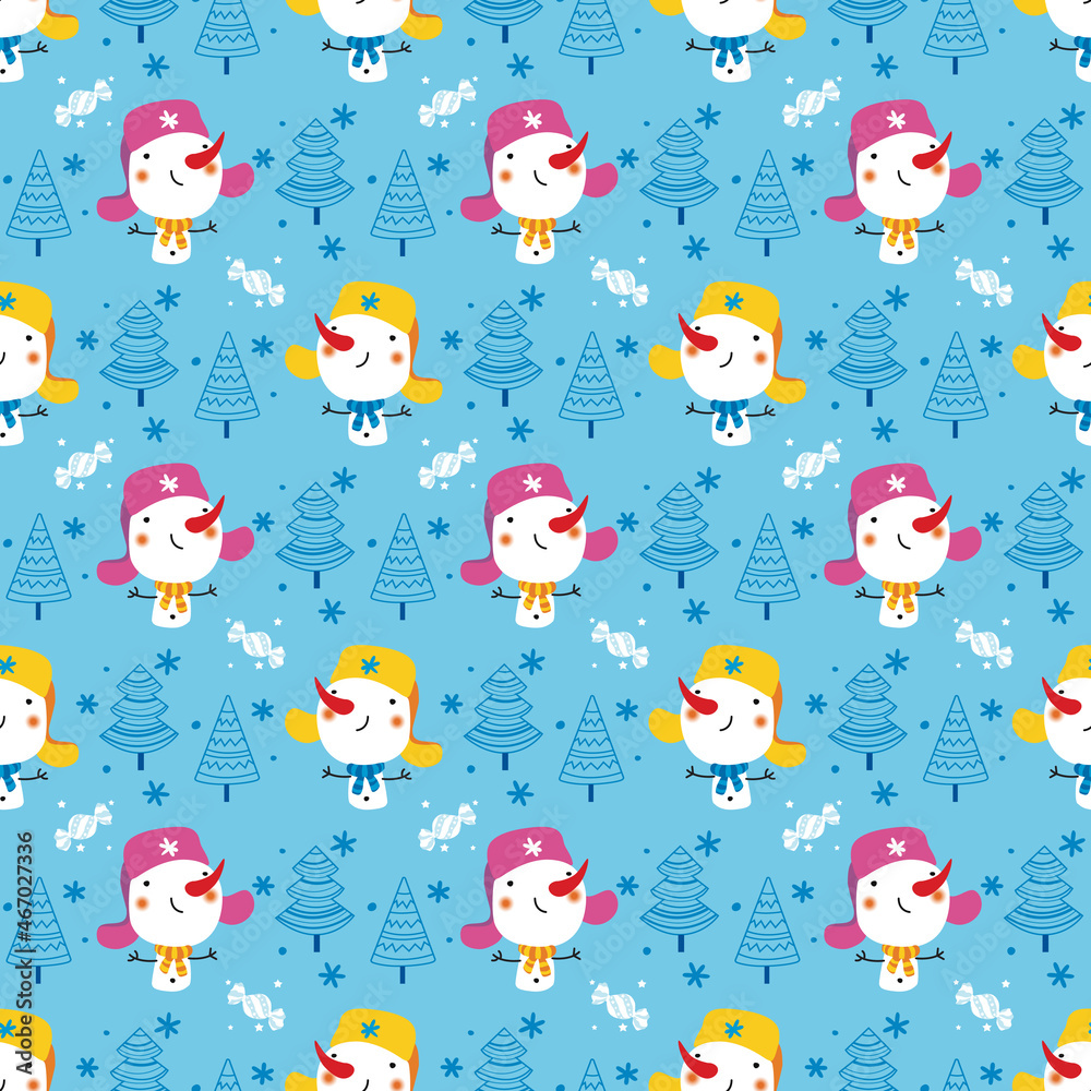 Christmas digital paper with smiling snowmen Christmas digital paper with smiling snowmen