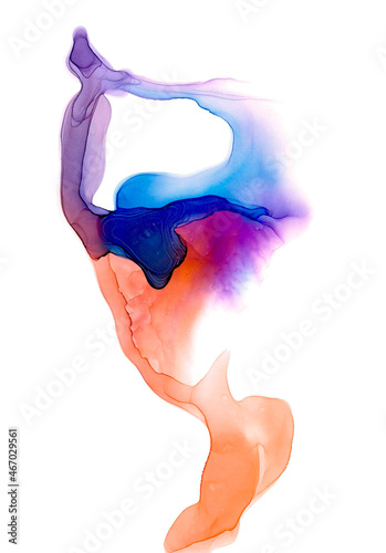 Tableau sur toile Abstract graceful silhouette of a dancer with arms raised up