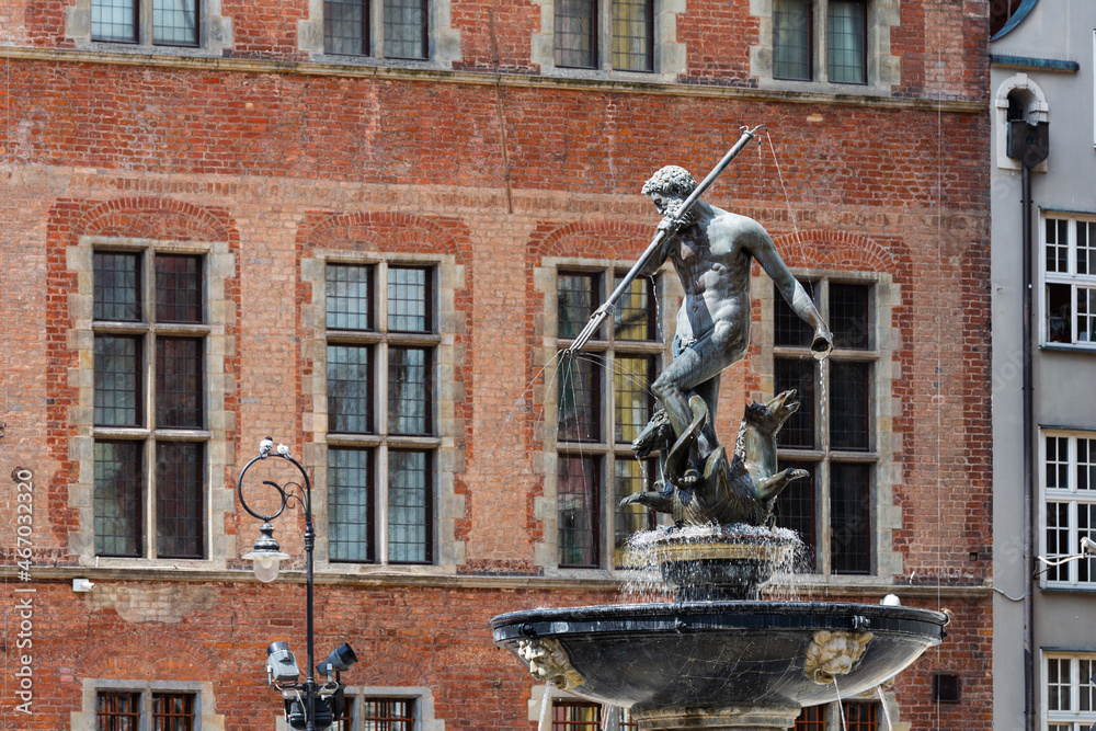 Danzig, Neptunbrunnen vor dem alten Rathaus in der Altstadt Danzig, Neptunbrunnen vor dem alten Rathaus in der Altstadt