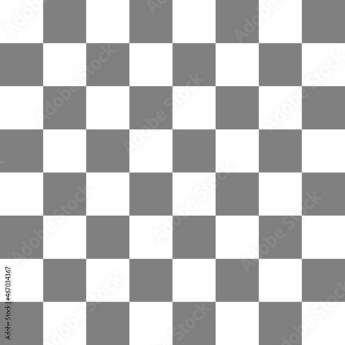 Checkerboard 8 by 8. Grey and White colors of checkerboard. Chessboard, checkerboard texture. Squares pattern. Background.