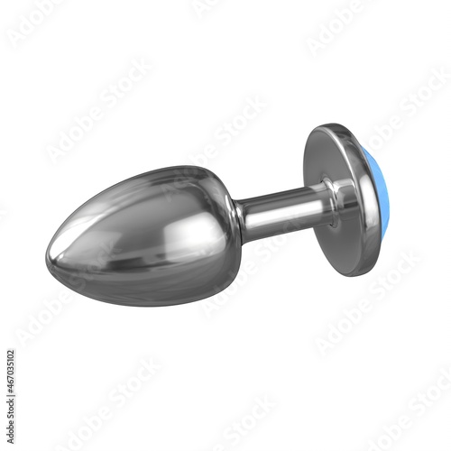 Anal plug isolated on white. Masturbating adult toy