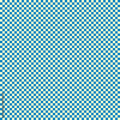 Checkerboard with very small squares. Blue and Beige colors of checkerboard. Chessboard, checkerboard texture. Squares pattern. Background.