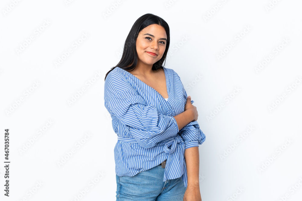 Young latin woman woman isolated on white background laughing Young latin woman woman isolated on white background laughing