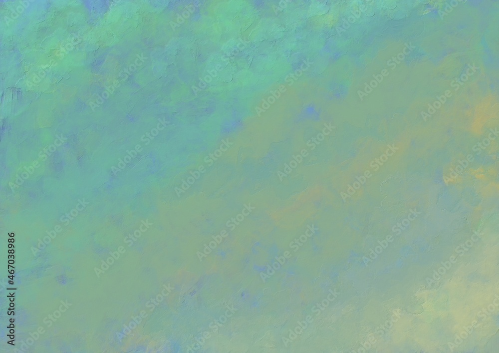 Abstract oil paint background grunge texture with green and blue gradient and brush strokes texture