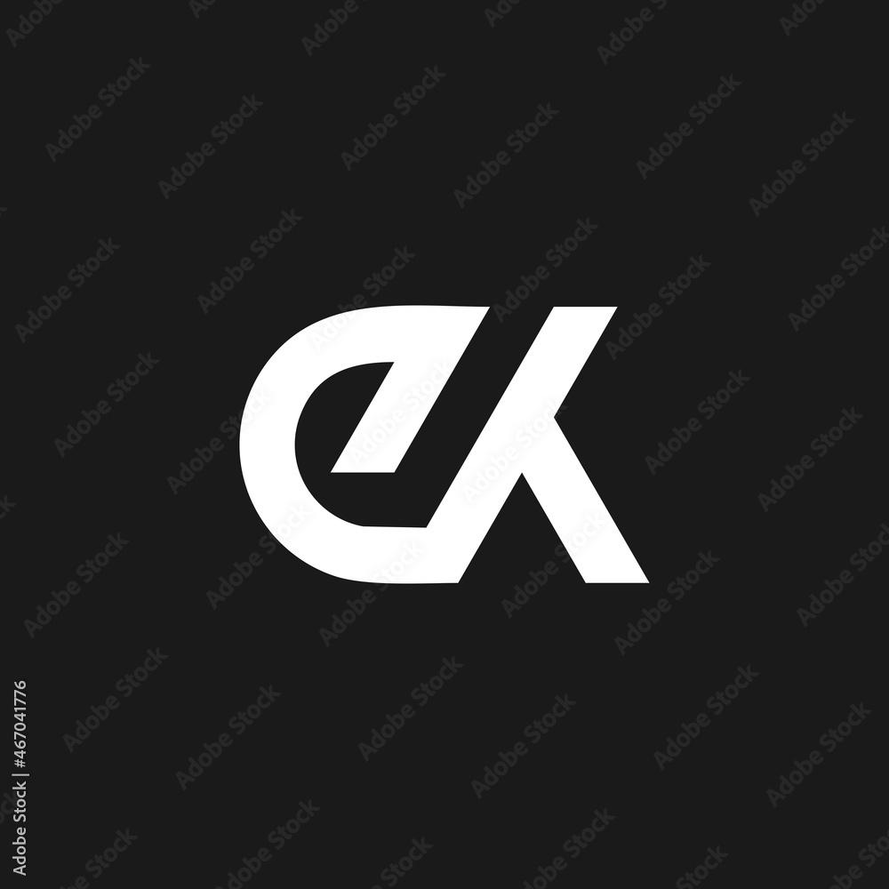 Monogram letter EK geometric logo concept Monogram letter EK geometric logo concept
