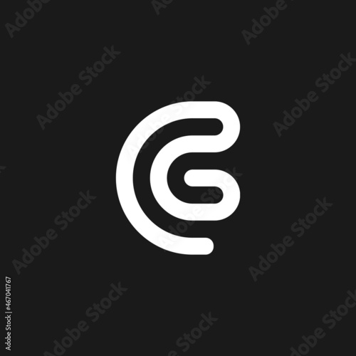 Monogram letter CG geometric logo concept