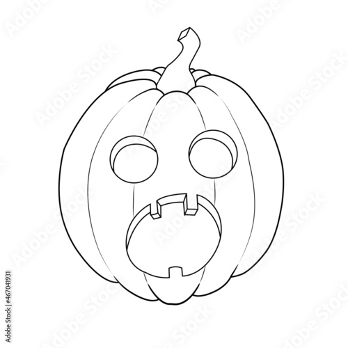 calabaza asustada halloween dibujo con líneas