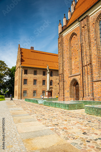 Poznan, Poland - August 09, 2021. Area of Poznan Cathedral - Bazylika Archikatedralna sw. Apostolow Piotra i Pawla - Church of Our Lady in summo and Psalteria photo