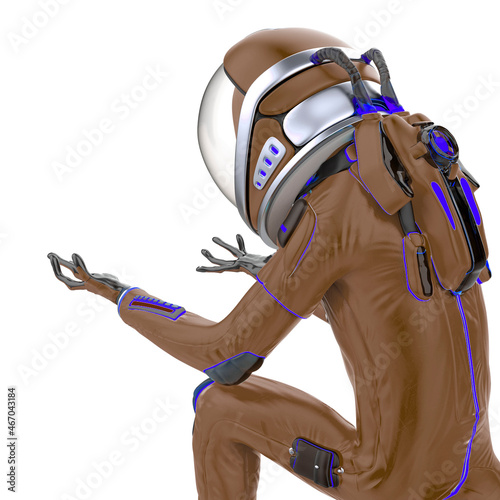 alien astronaut is bowing rear view © DM7