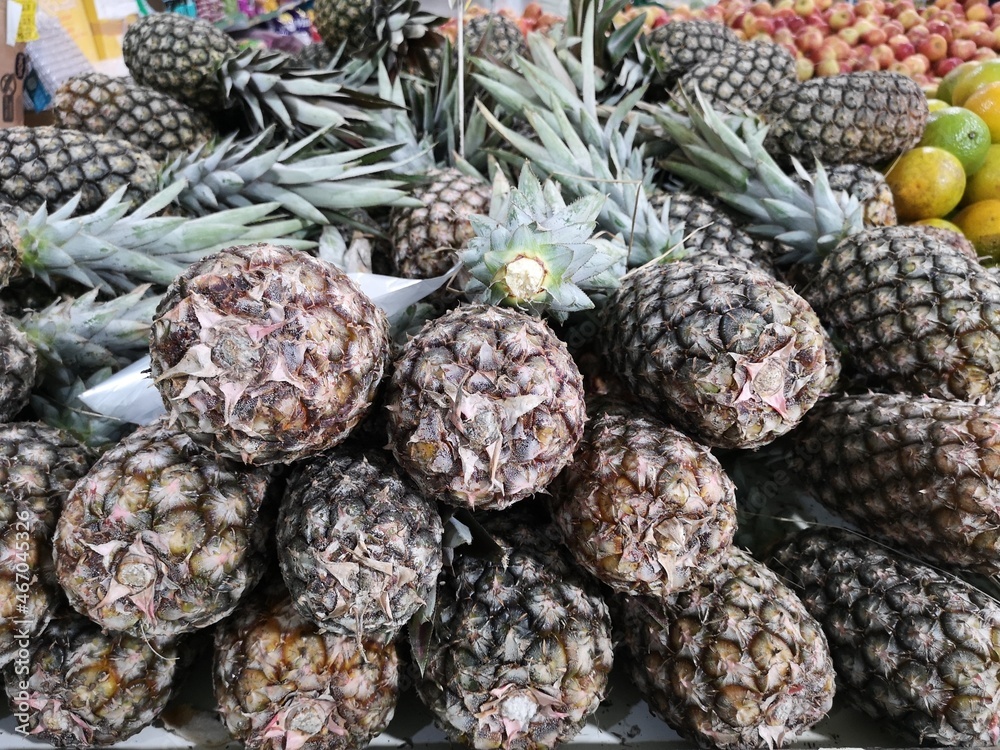 Pineapple for sale in the supermarket