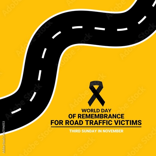 Vector illustration of the themed World Day of Remembrance for Road Traffic Victims' (WDOR).