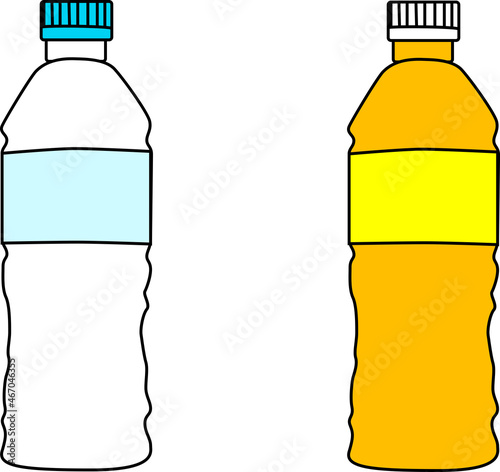 水とオレンジジュースのイラスト素材