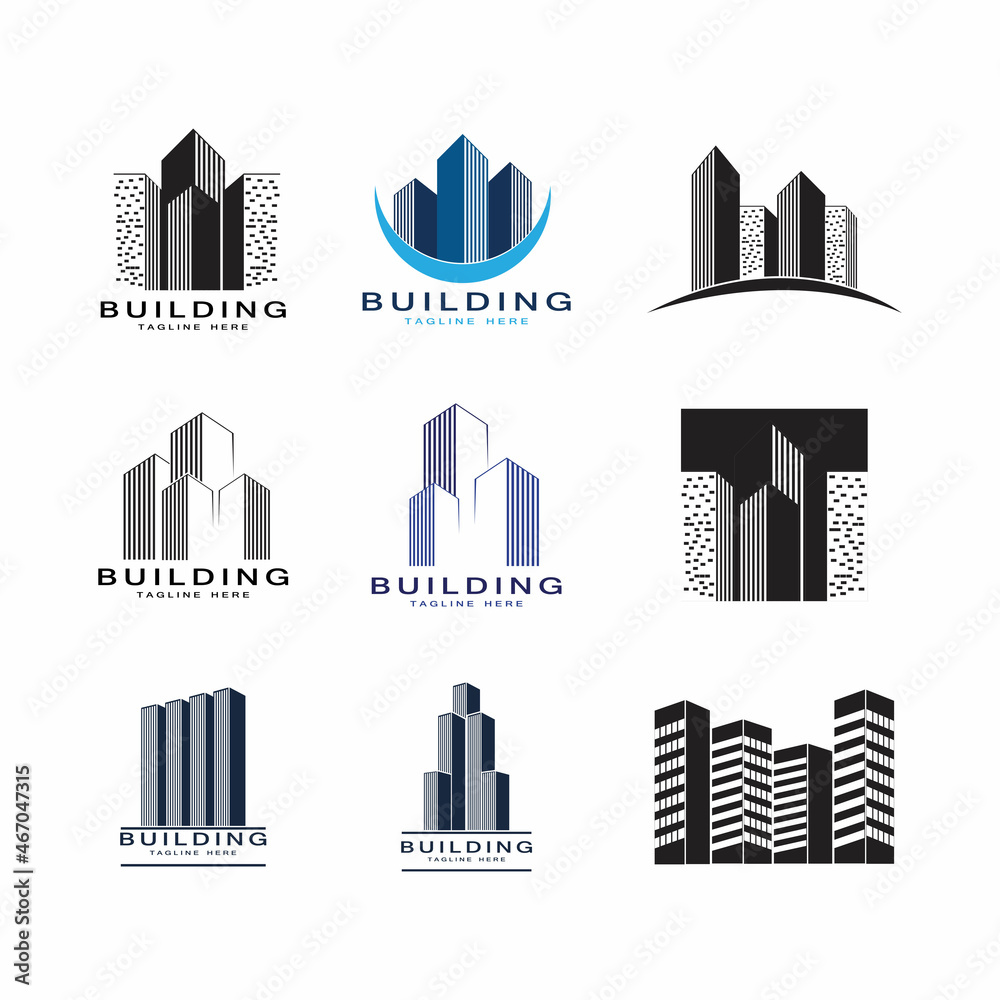 Set Real estate and home buildings logo icons template Set Real estate and home buildings logo icons template