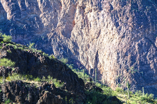 mountain rock formation rocky green desert cliffs sunny landscape nature background