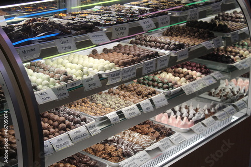 Large selection of candy in candy shop
