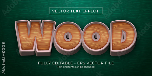 Editable text effect - wood carving style
