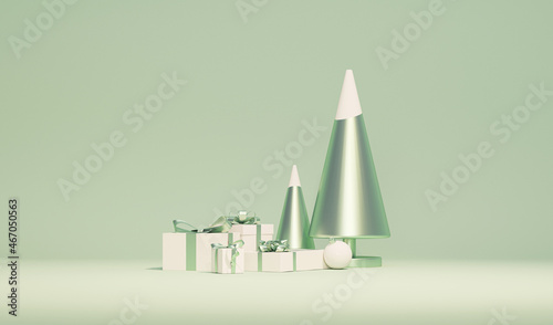 Minimal shopping advertising concept with shopping bags and gifts on pastel blue and white background. Concept of holiday poster, banner, cover card, brochure, studio, mockup. 3d rendering 