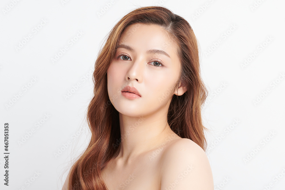 Beautiful young asian woman with clean fresh skin on white background, Face care, Facial treatment, Cosmetology, beauty and spa, Asian women portrait. Beautiful young asian woman with clean fresh skin on white background, Face care, Facial treatment, Cosmetology, beauty and spa, Asian women portrait.