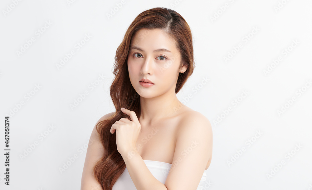 Beautiful young asian woman with clean fresh skin on white background, Face care, Facial treatment, Cosmetology, beauty and spa, Asian women portrait. Beautiful young asian woman with clean fresh skin on white background, Face care, Facial treatment, Cosmetology, beauty and spa, Asian women portrait.