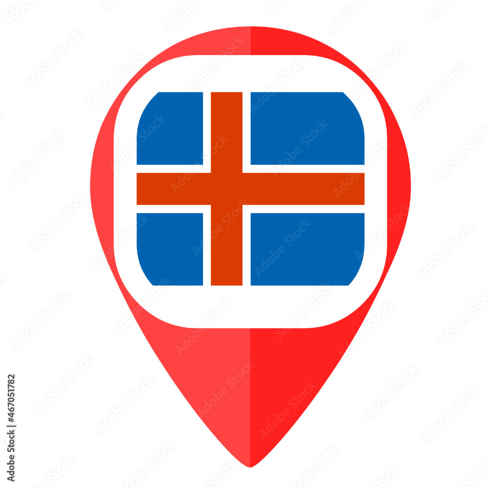 Obraz premium Iceland flag pin marker pointer map