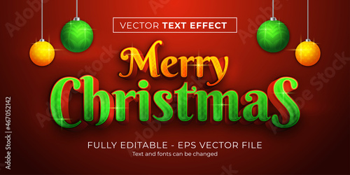 Merry christmas editable text effect