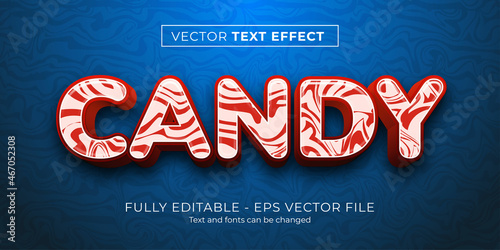 Editable text effect candy style