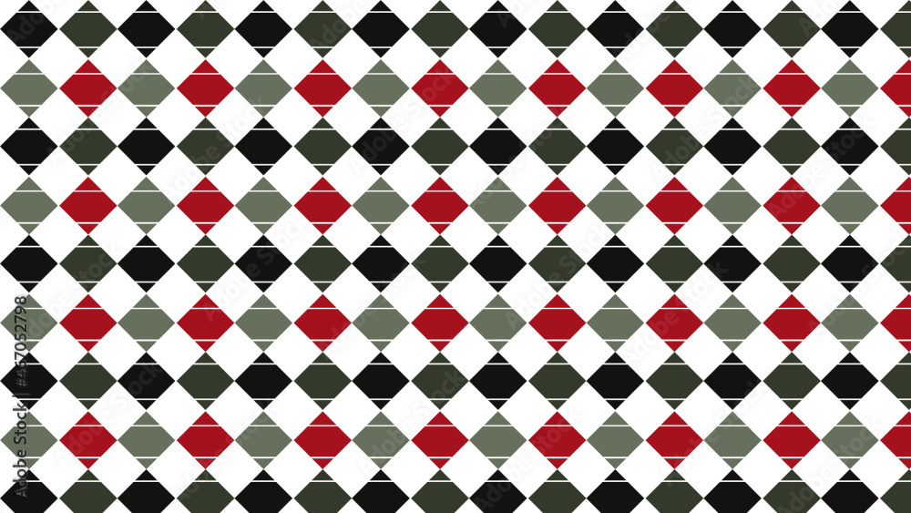 Green and red rhombuses seamless geometric pattern, gift wrapping Green and red rhombuses seamless geometric pattern, gift wrapping