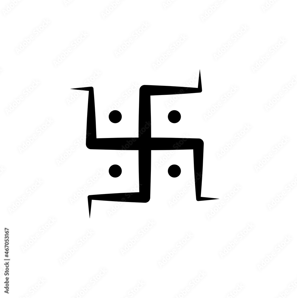 Hindu religion symbol Swastik or Sathiya, vector illustration Stock ...