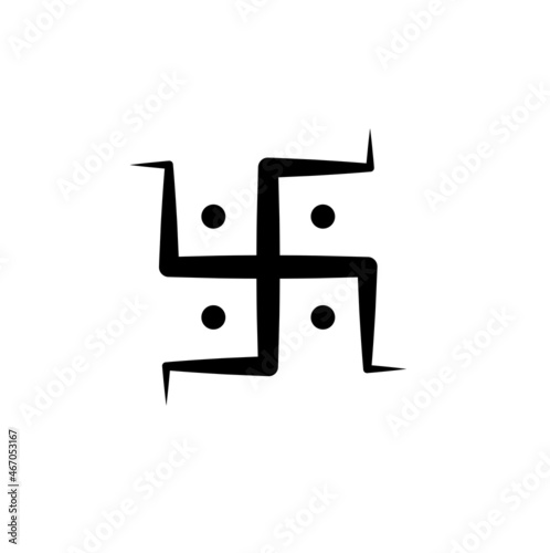 Hindu religion symbol Swastik or Sathiya, vector illustration photo
