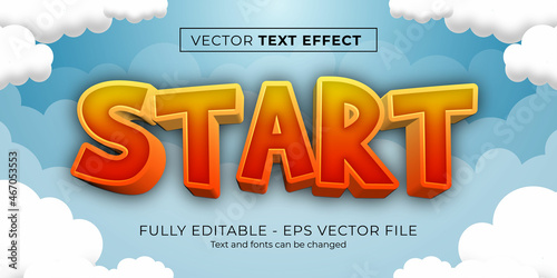 Editable text effect Start game style