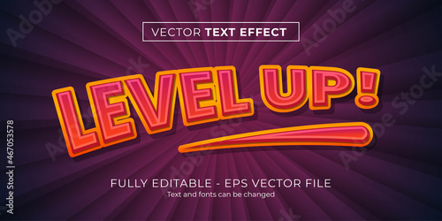 Editable text effect level up style