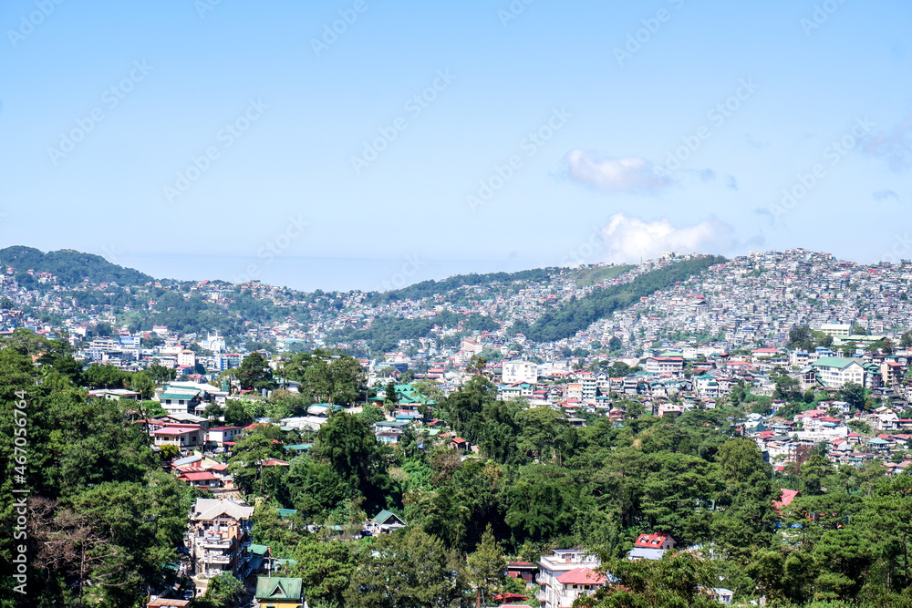 Mountains of Baguio City with its Colorful Houses and Serene Trees