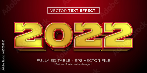 Happy new year 2022 3d text editable style effect template