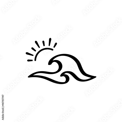 Water wave icon vector