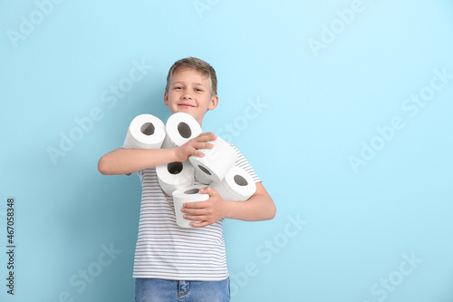 Cute little boy with many r...