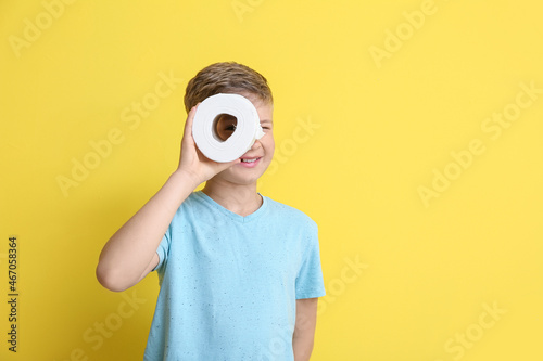 Cute little boy with toilet...