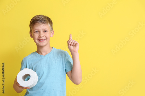 Cute little boy with toilet...