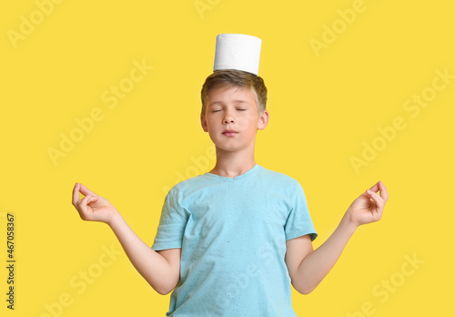 Cute little boy with toilet...