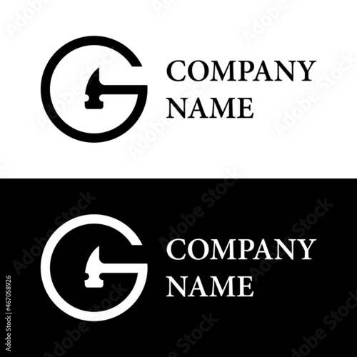 Letter G with hammer