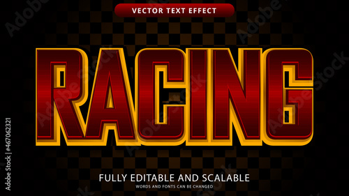 racing text effect editable eps file