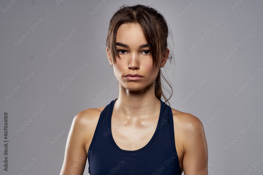 slender woman in boxing bandages workout fitness fighter studio gym slender woman in boxing bandages workout fitness fighter studio gym
