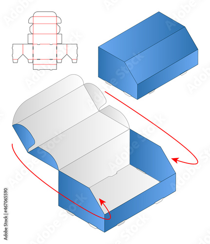Box packaging die cut template design. 3d mock-up