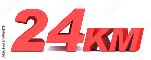 Schilderij op canvas 24 km word on white background. 3d illustration