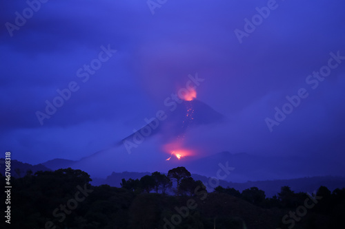Volcán de Colima, Volcán de Fuego. photo