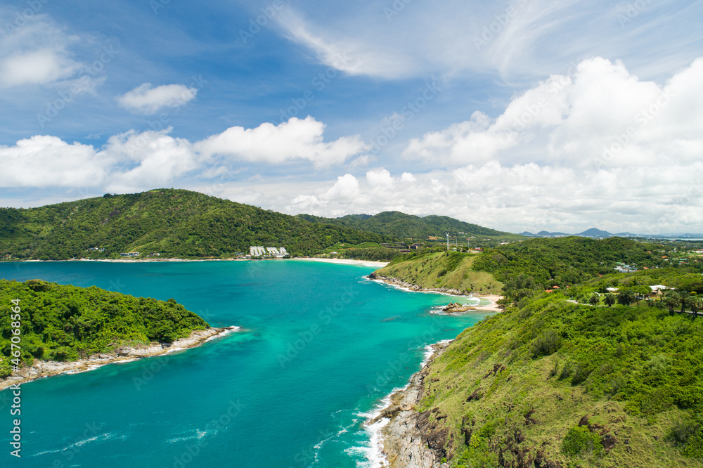 Amazing Aerial view of sea waves hitting rocks with turquoise sea water Beautiful seascape in the Phuket island coastline Thailand Travel and tour concept Amazing Aerial view of sea waves hitting rocks with turquoise sea water Beautiful seascape in the Phuket island coastline Thailand Travel and tour concept