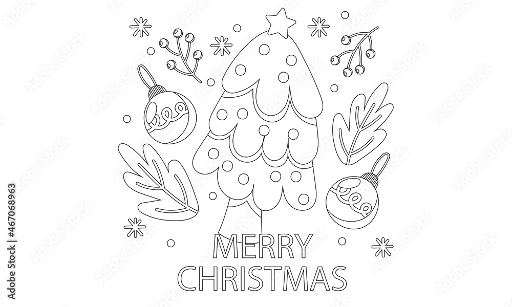 Christmas Tree coloring pages for kids