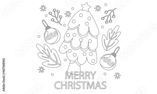 Christmas Tree coloring pages for kids © Rockstar
