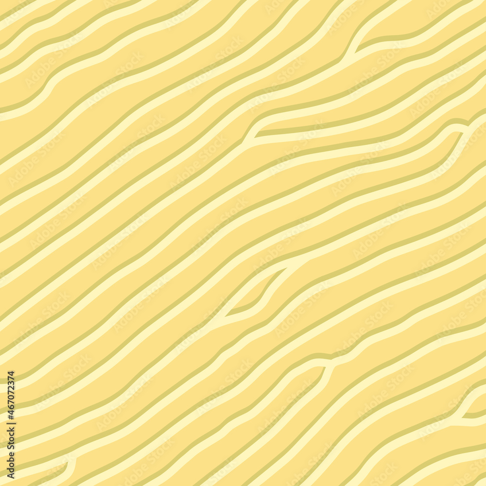 Beach yellow sand, waves background in top view. Sandy dunes rippling waves pattern. Desert surface terrain, seamless cartoon texture. View from above. Vector illustration. Beach yellow sand, waves background in top view. Sandy dunes rippling waves pattern. Desert surface terrain, seamless cartoon texture. View from above. Vector illustration.