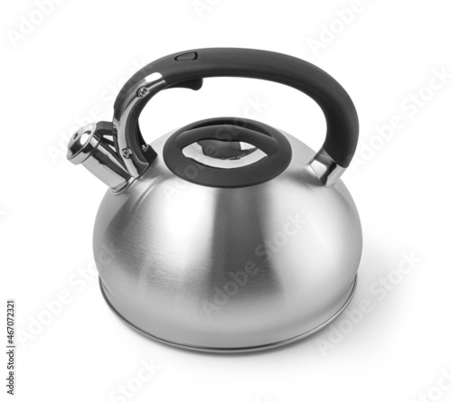 Stove whistle kettle isolated on white