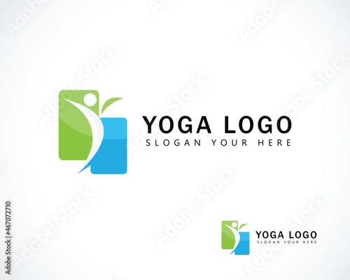 yoga logo sign symbol sport people abstract happy beauty body and spa